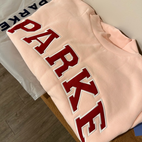 Parke Valentine's Mockneck pink sweatshirt Size L/XL - Picture 3 of 4